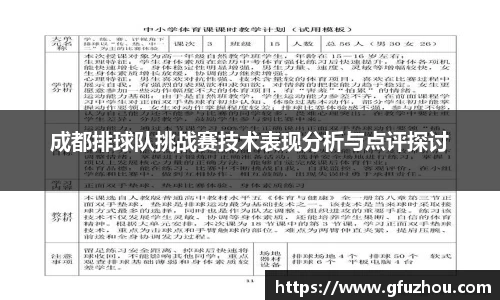 成都排球队挑战赛技术表现分析与点评探讨